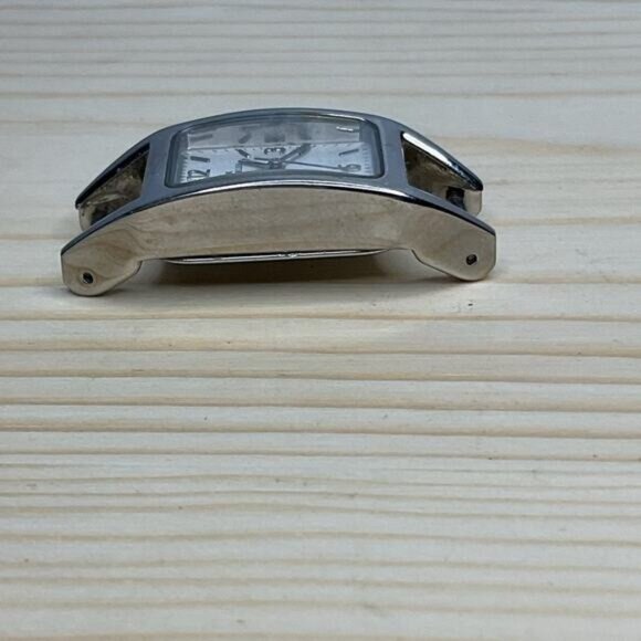 Anne Klein Stainless Steel Silver Rectangle Watch Face With Open Frame Design - Picture 3 of 7